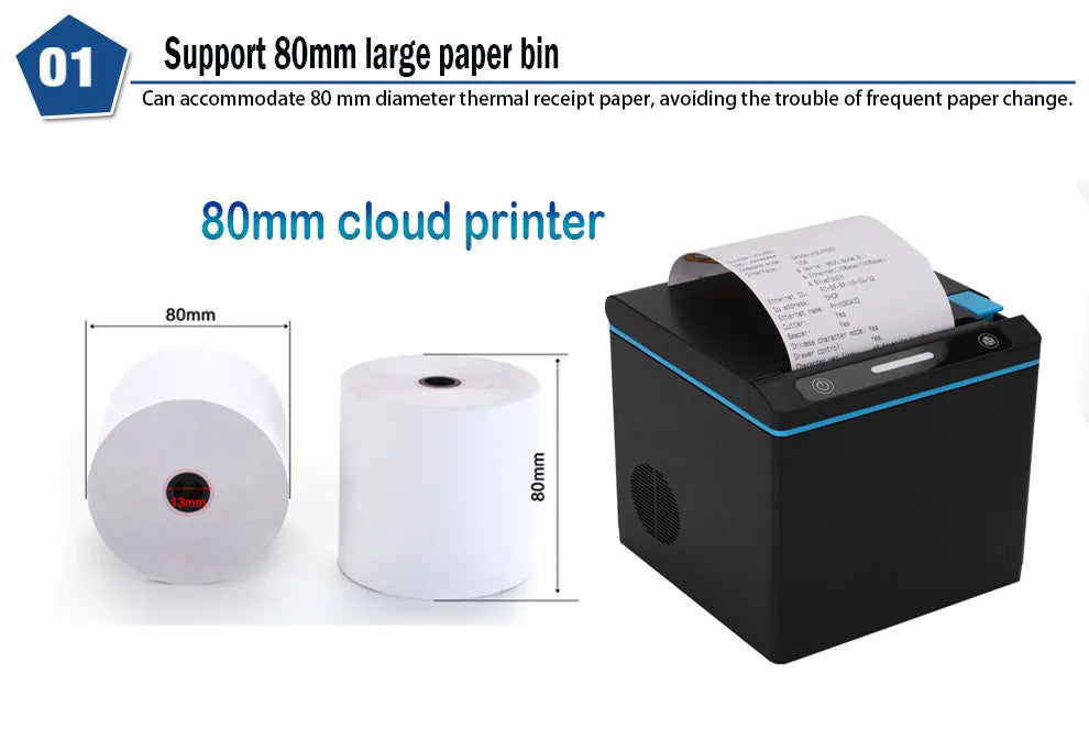 ATV&UTVCommercial Counters Receipt Printer for Restaurants Retail Stores Service Stations-80mm Paper Size USB Interface Stock