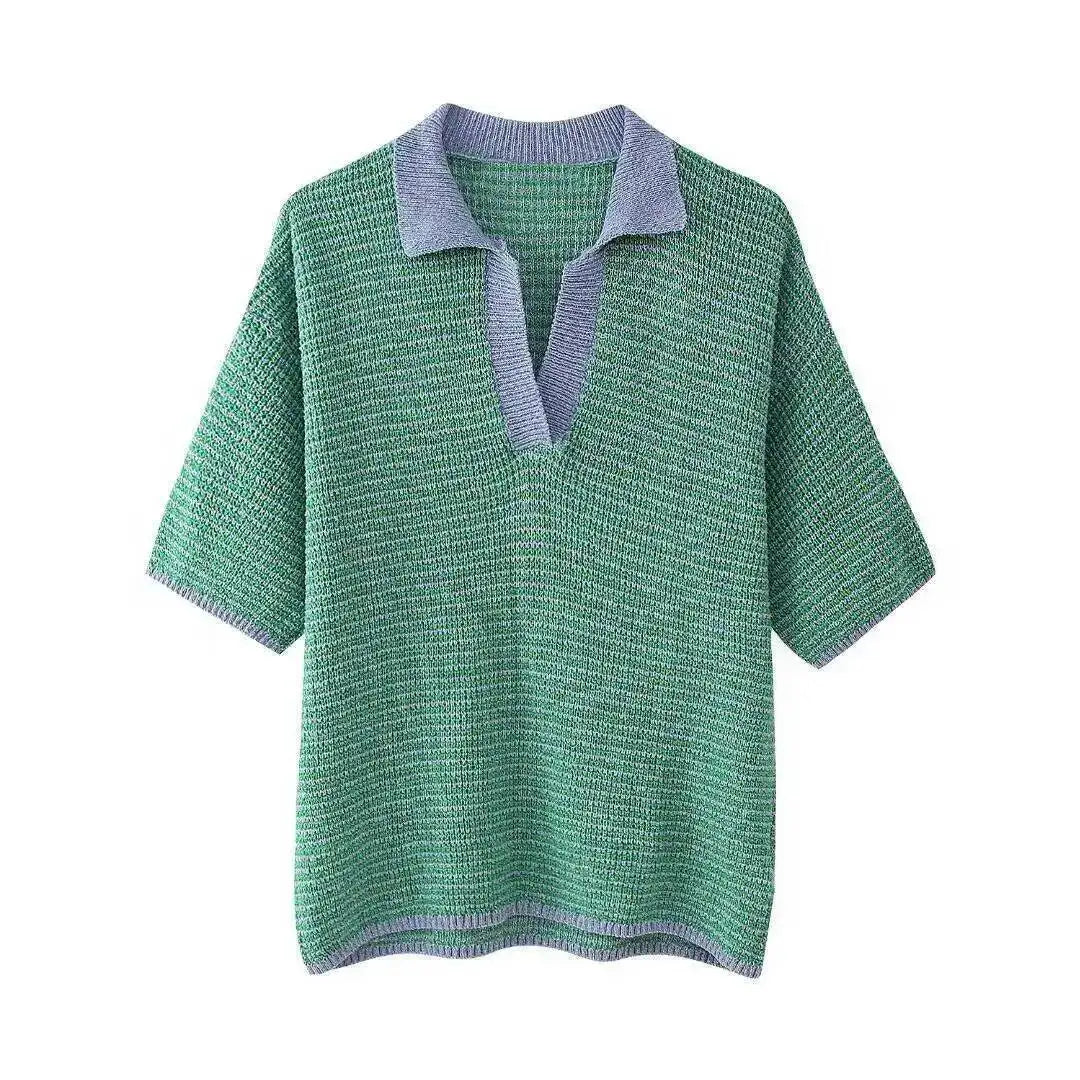 Holiday Retro Shorts Suit Summer New Women V Neck Knitted Tops Casual Lace Up Shorts Korean Fashion 2 Piece Sets Womens LLX6