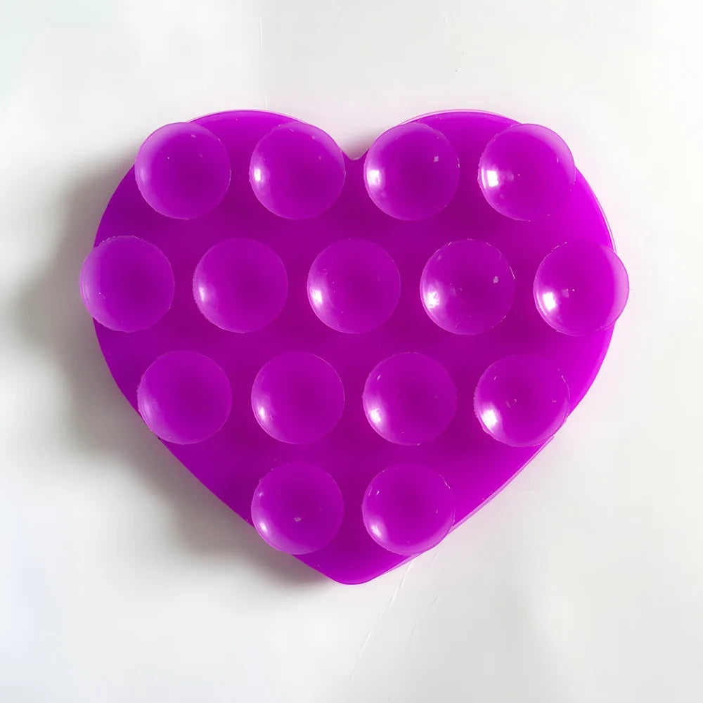 Double Sided Heart Shaped Silicone Suction Cup Phone Sticker Self Adhesive Anti Slip Suction Phone Support Bracket Suction Cup