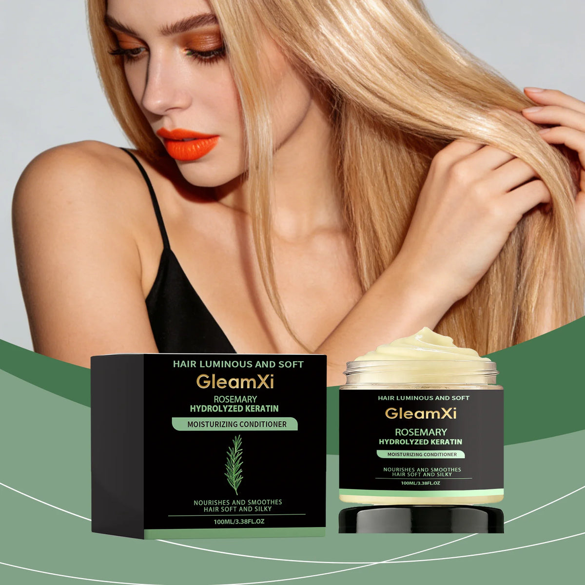 Rosemary Hair Mask Repair Damaged Breakage Frizzy Soft Smooth Shiny Straightening Hairs Nourishing Scalp Roots Hair Conditioner