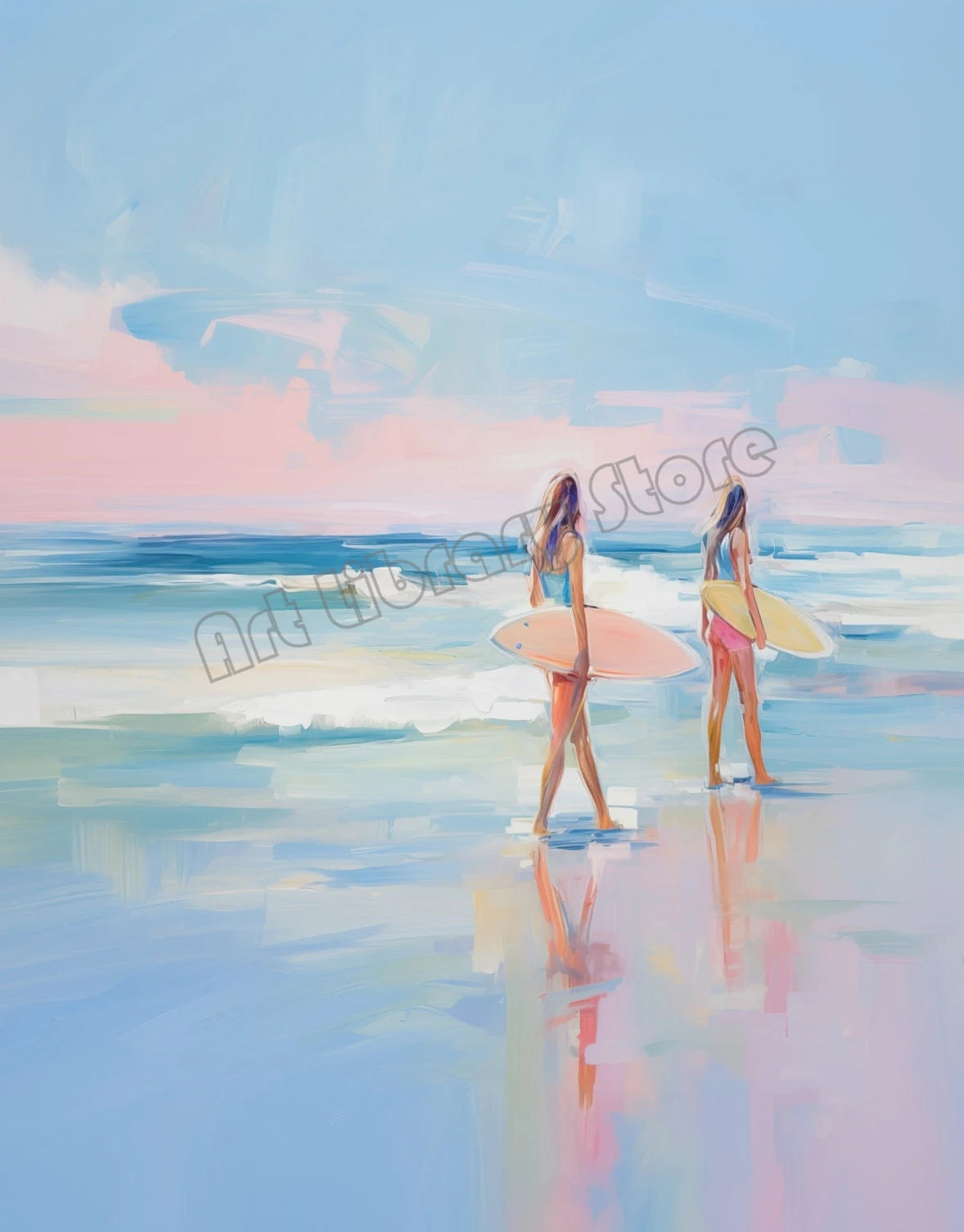 Abstract Coastal Cowgirl Beach Boat Oyster Shell Lighthouse Colorful Summer Poster Canvas Painting Wall Art Pictures Home Decor