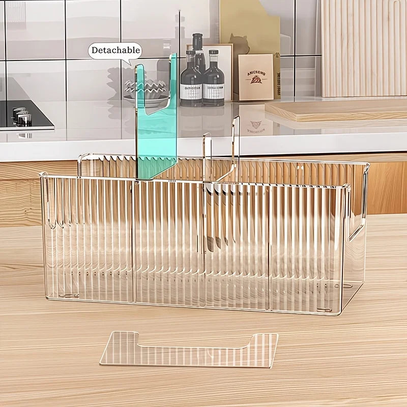 Icon Clear Kitchen Storage Box with Detachable Dividers, Pantry Organizer Bin for Snacks Seasoning Packets BHL1627-FRO