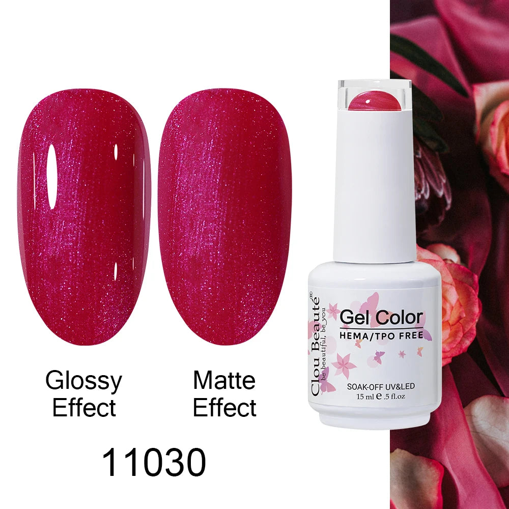 Clou Beaute HEMA TPO FREE Caramel Brown Wine Red Coffee Gel Nail Polish High Pigment Autumn Nail Art Full Coverage UV Varnish