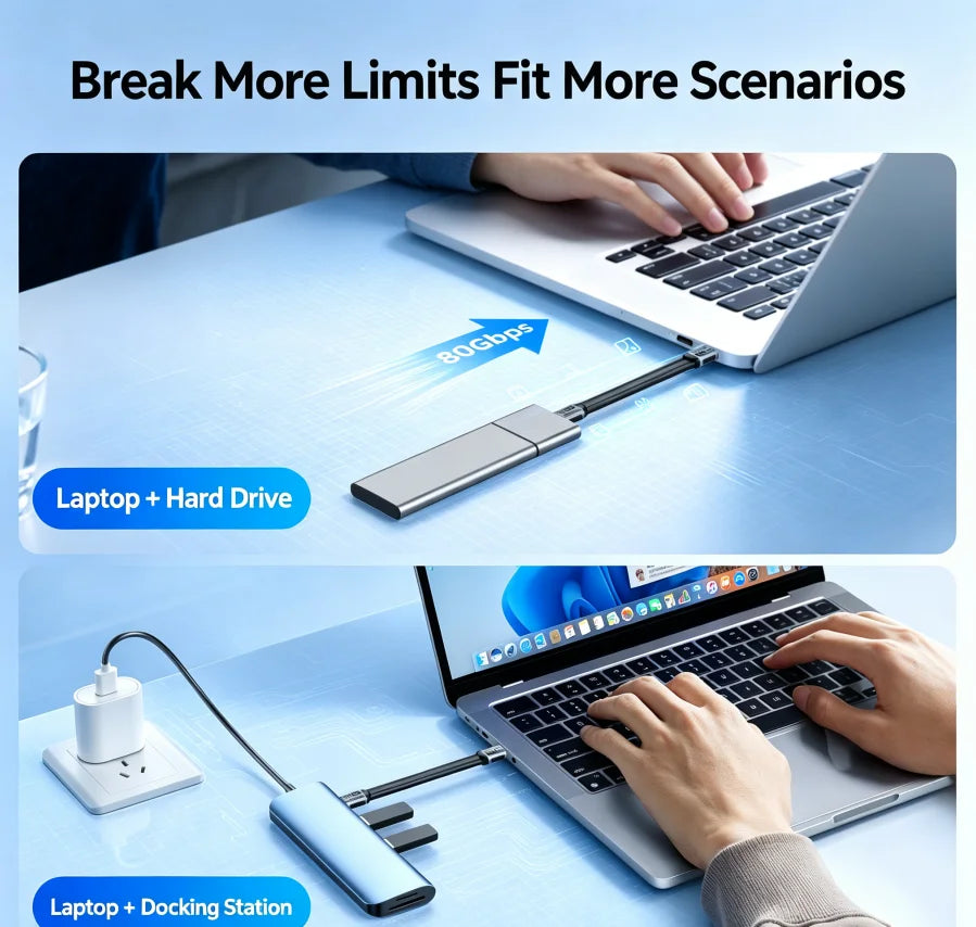 Uyellow USB 5 Cable 80Gbps 240W 16K Type C To C Fast Charging Thunderbolt 3 4 5 USB 5.0 to C Data Transfer Cable Laptop