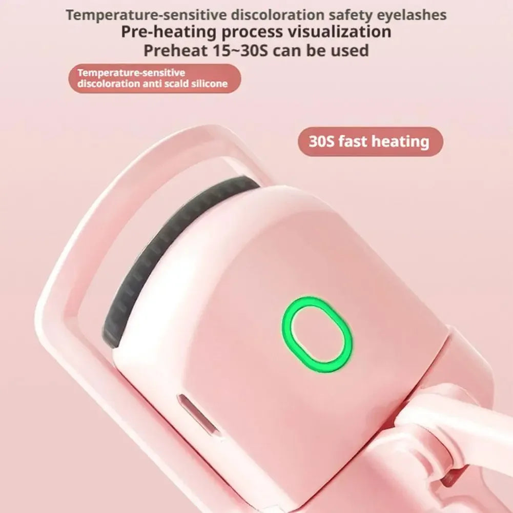 Electric Heated Eyelash Curler with Eyelash Card Makeup Eye Lashes Curler Tools Longlasting Eye Lash Perm Eyelashes Clip