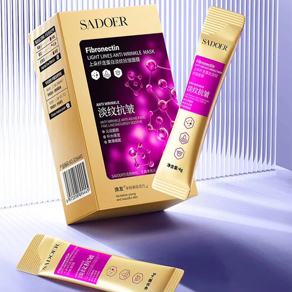 4g X 20pcs Fibronectin Anti-Wrinkle Facial Masks Moisturizing Skin Lifting Elastic Smooth Beauty & Health Face Care