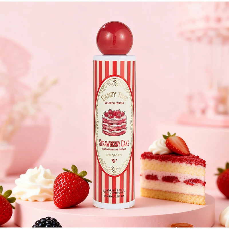 Dubai Arab Gourmand Fragrance 168ml Coconut Strawberry Cake Cotton Candy Fruit Scent Women Fresh Durable Portable Perfume Spray