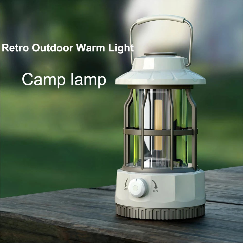 LED Camping Lantern, Vintage Metal Camp Light, Camping Lights, Portable, Outdoor Tent Bulb, Outages