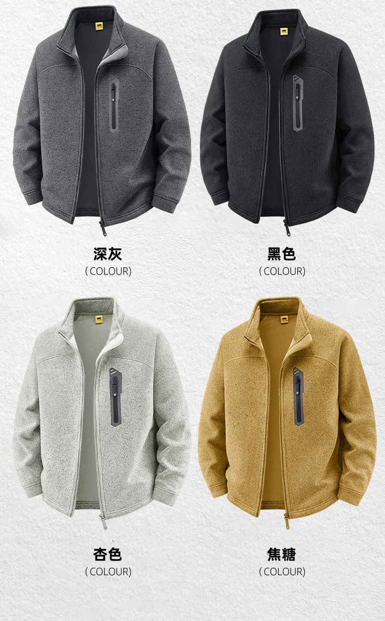 Jacket Mens M-4XL 5XL Autumn Winter New Fleece Thickening Mens Jackets High Quality Men's Casual Coats Keep Warm Jacket 26611