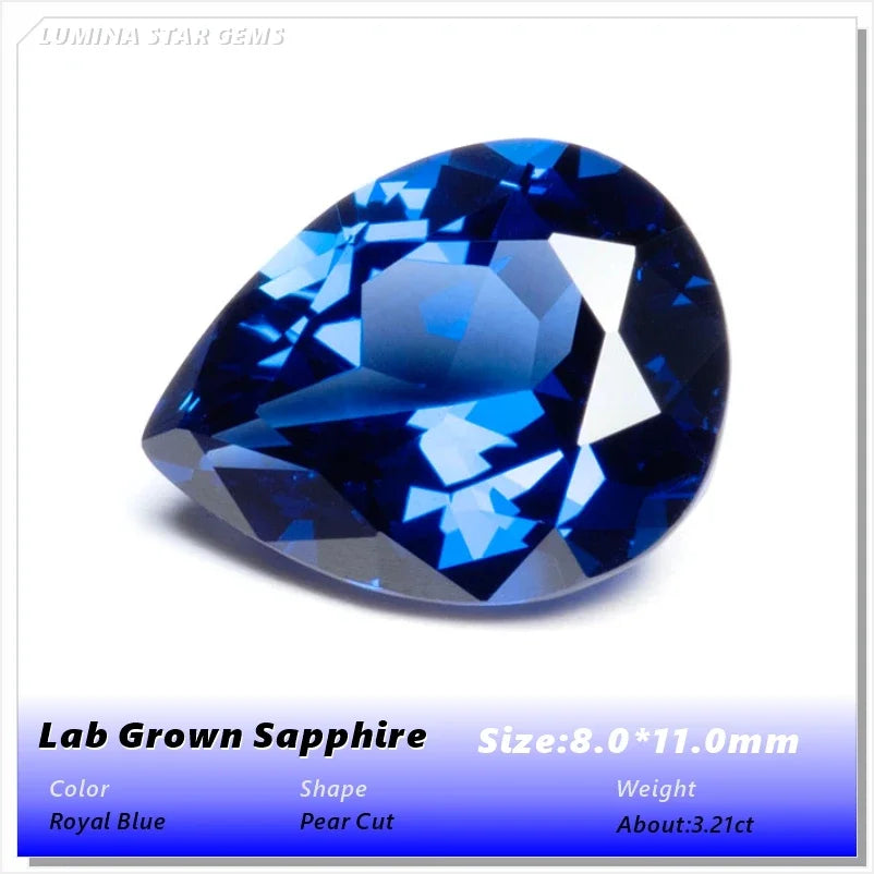 ABCLab Grown Sapphire Royal Blue Color Multiple Cuts Available Gems For Jewelry Setting&Custom Design Selectable Certificate