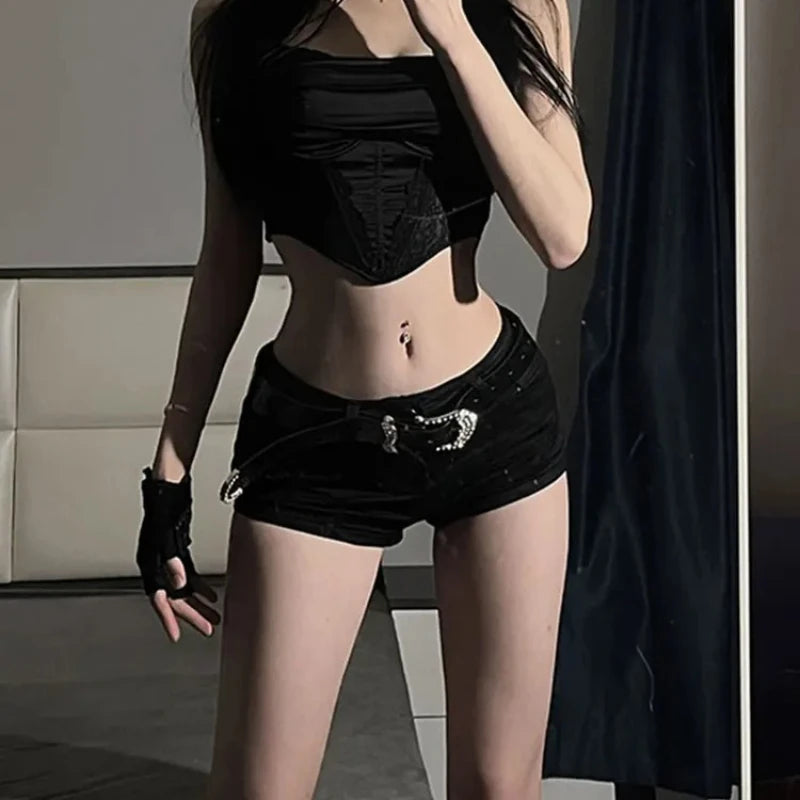 Women Denim Mini Shorts New European Style Trendy Summer Temperament Trousers Popular Button Sexy Sheath Night Club Slim Street