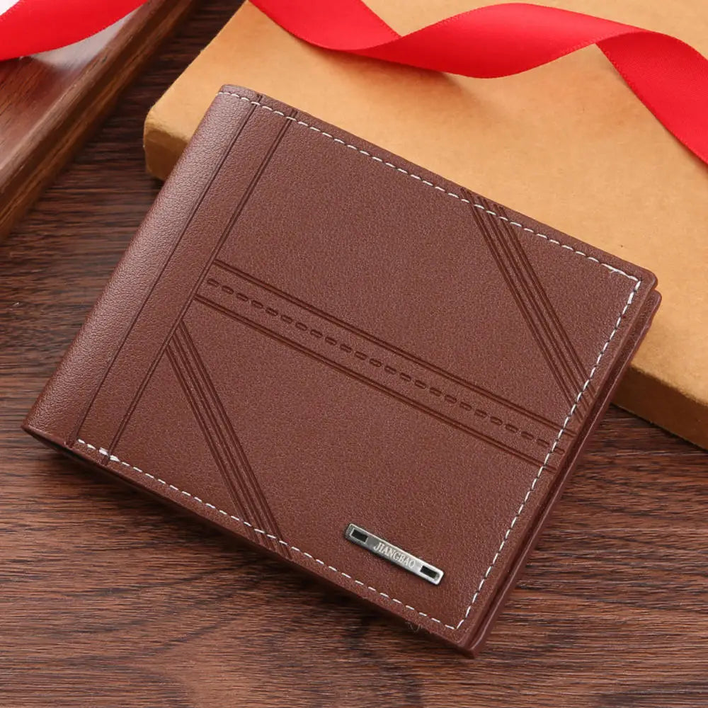 Coin Purse  Men'S Short Wallet Bifold Wallet Slim Pu Leather Wallet For Pocket Carry Gifts Daily Use