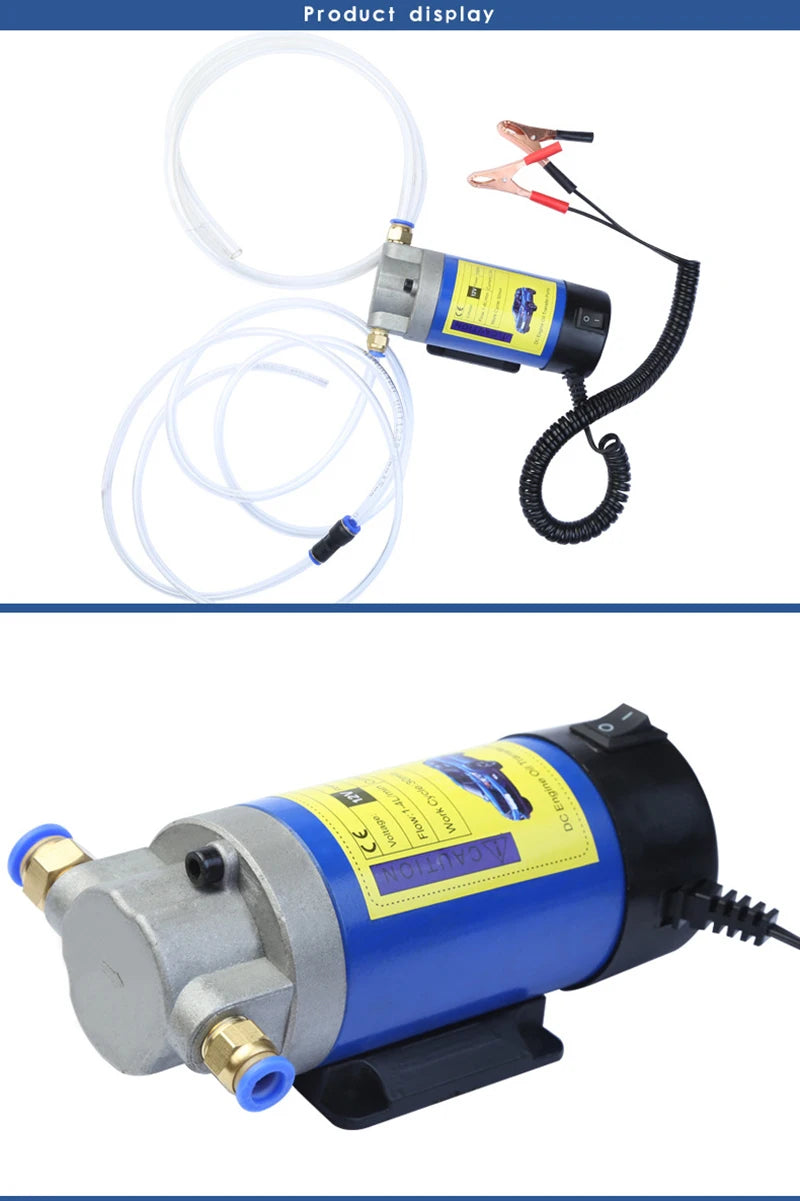 DC 12V / 24V Electric Transfer Pump Extractor Suction Oil Fluid Water Portable for Auto Marine Boat Diesel Car Motorbike