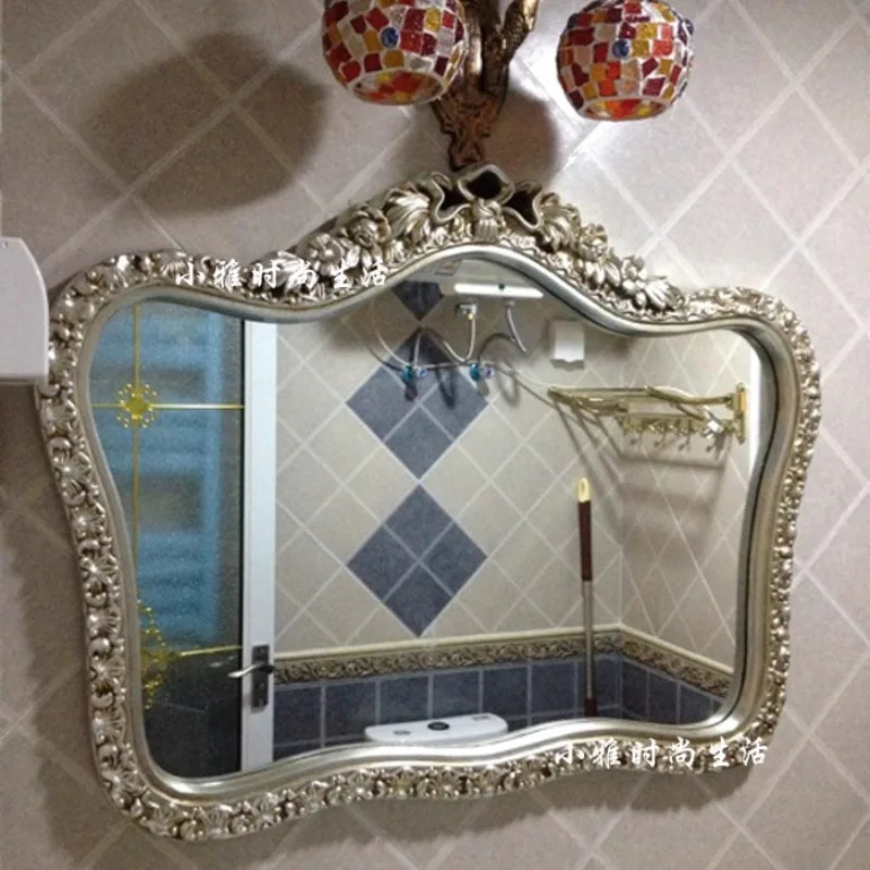 Bathroom Vanity Mirror Wall Unique European Creative Aesthetic Save Space Mirror Modern Simple Espejo Pared House Decoration