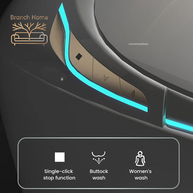 Egg Shaped Smart Toilet Fully Automatic Intelligent Bidet Integrated One-Piece Ceramic Commode Heated Seat Foot Sensor Flush