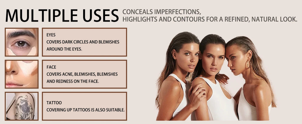 15 Colors Face Concealer Cream Contour Palette,Moisture Cream Makeup Foundation Full Coverage Foundation Covering Perfect Makeup