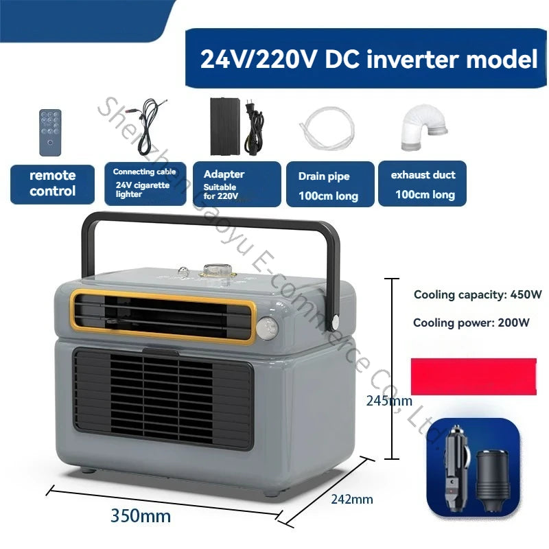 12V/24V Portable Inverter Air Conditioner Compressor Cooling for Truck Car RV Camping Outdoor Mini Ultra Compact High Efficiency