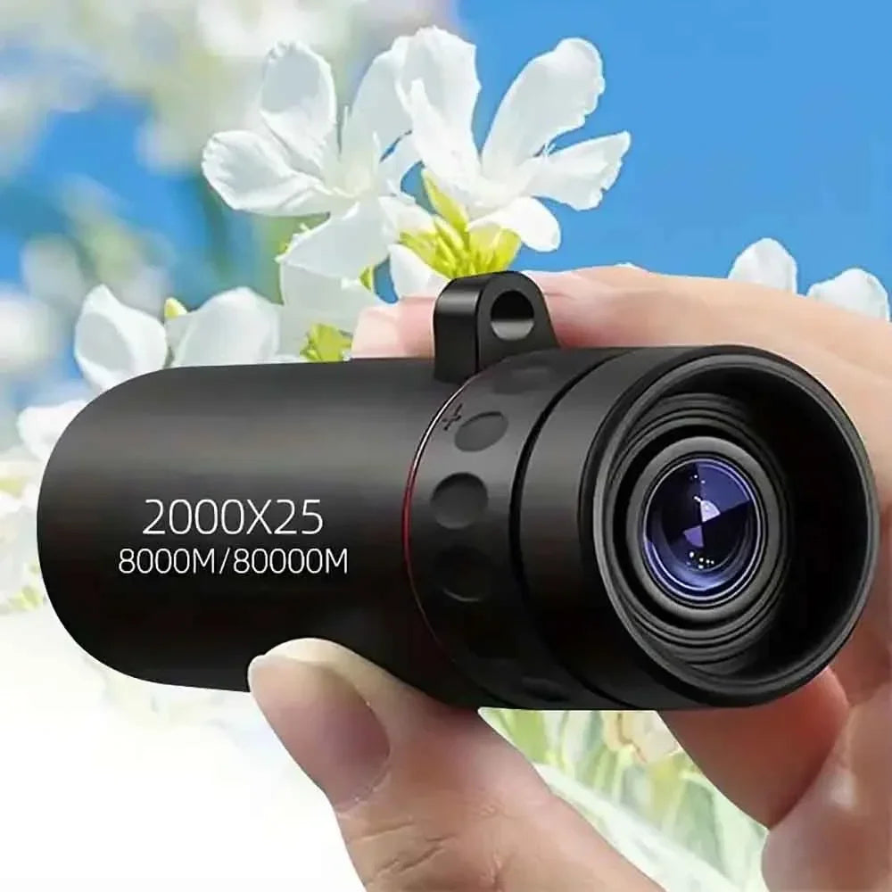 2000X25 Monocular Telescope Compact Portable Handheld Optical Scope For Travel Fishing Camping Stargazing Concert Bird‑Watching