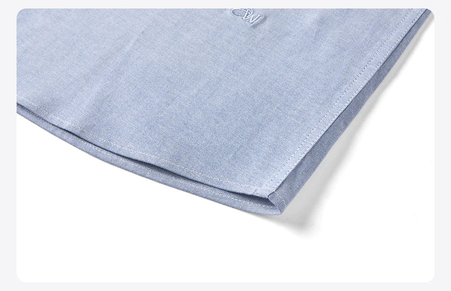 SIMWOOD 2026 Spring New Regular Fit Smart Casual Shirts Men Basic Solid Color 180gsm Oxford Fabric Shirts