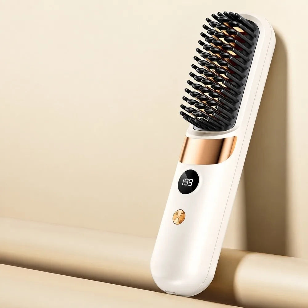 Plastic Material Hair Straightening Comb 4-Speed Temperature Adjustment Multifunctional Design Straightening And Curling Tool