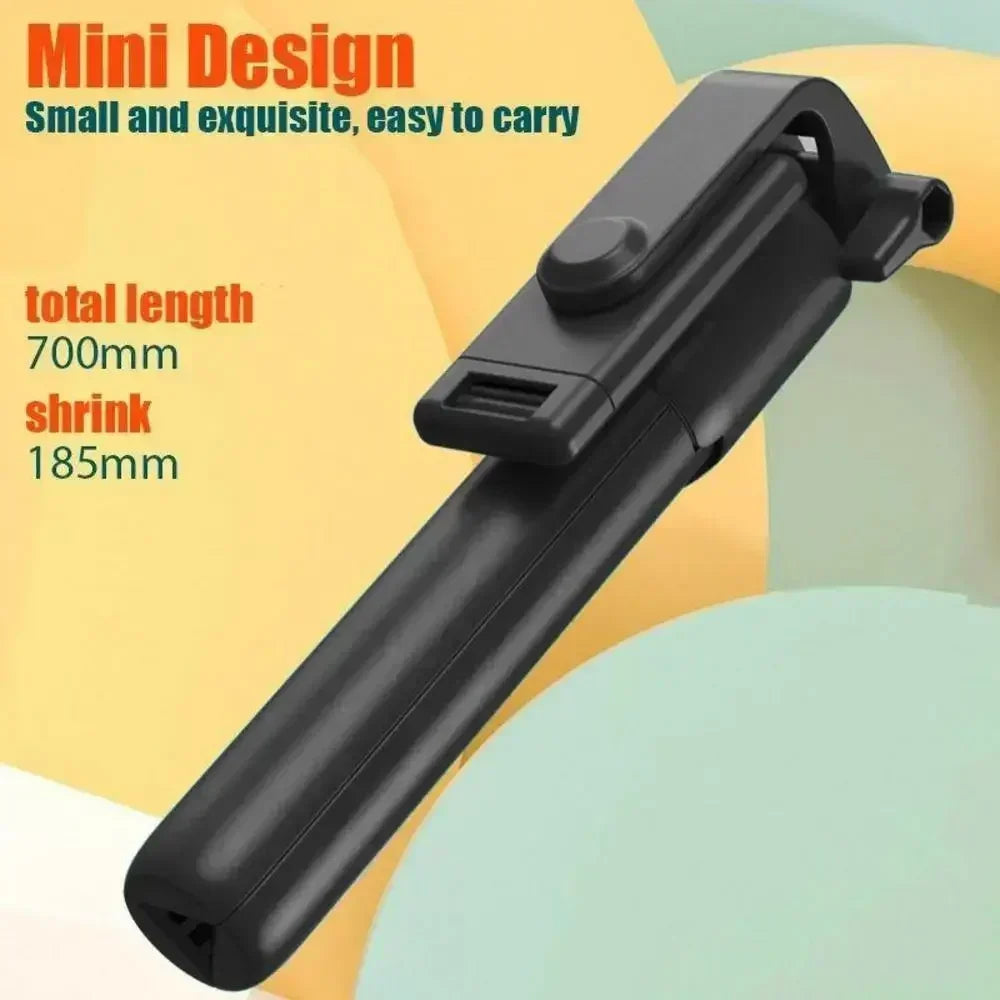 Wireless Selfie Stick with Tripod Stand and Light, Bluetooth Remote, Extendable for iPhone, Mobile Phone, Live Streaming