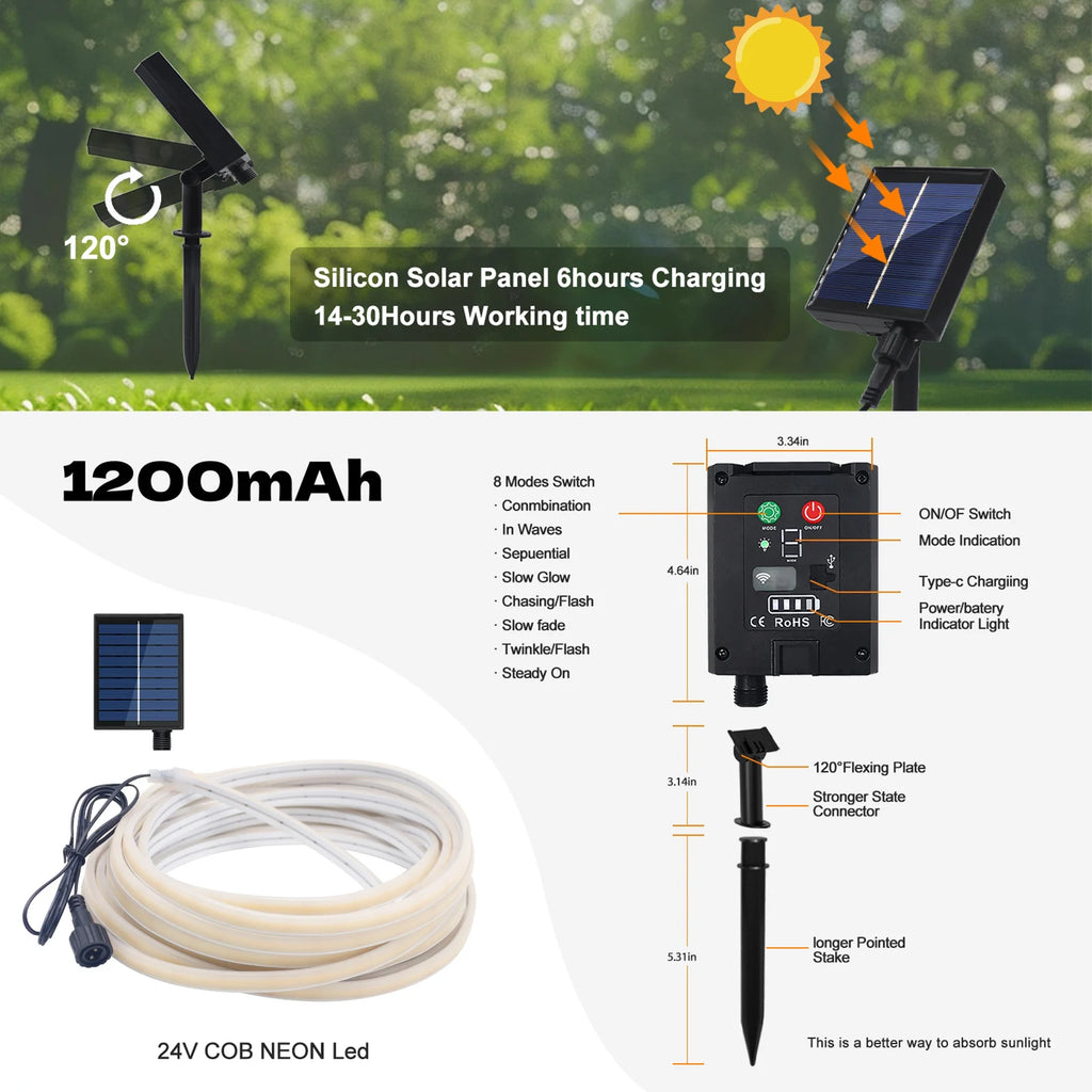 IP68 Waterproof 24V COB LED Neon Strip 3000K 4000K 6000K 24V 320LEDs/M Flexible Ribbon Lamp Party Garden Indoor Decor 1M 5M 10M