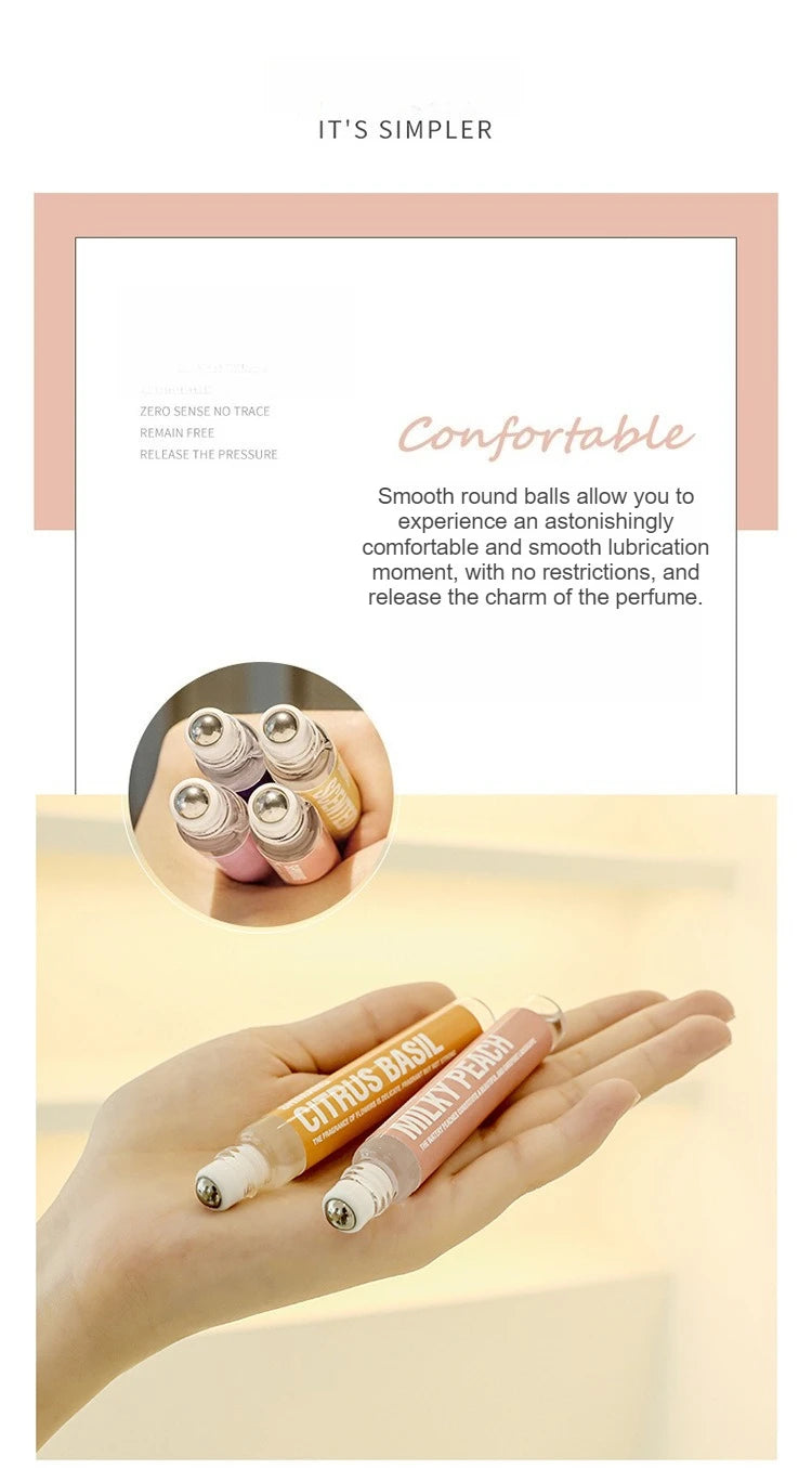 Floral Roll-On Perfume for Women & Men Long Lasting Light Fragrance Popular Scent for Young Girls Students Portable 10ml Parfum
