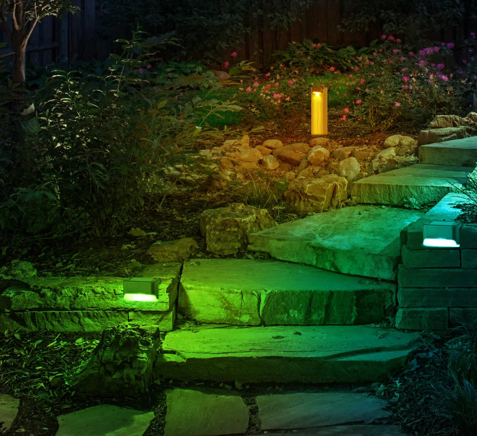 LED Solar Staircase Light Waterproof Passage Patio Courtyard Guardrail Step Lamp for Outdoor Garden Borders Terrace Fence Light