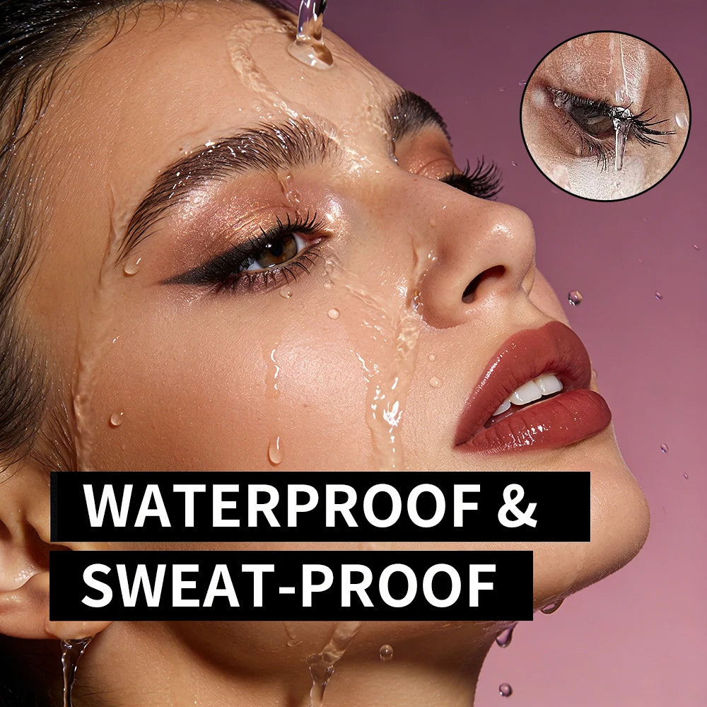 Black Waterproof Mascara 4D Lengthening Curling Volumizing Eyelash Extension Smudge Proof Long Lasting Korean Eye Makeup
