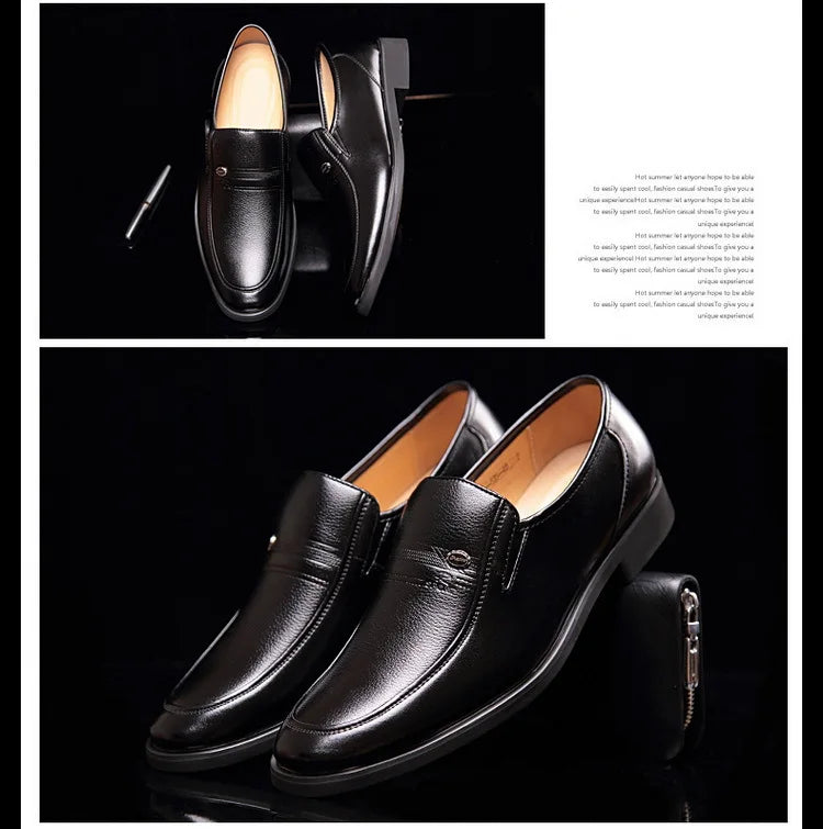 Leather Men Formal Shoes Luxury Brand 2026 Men's Loafers Dress Moccasins Breathable Slip on Black Driving Shoes Plus Size 38-44