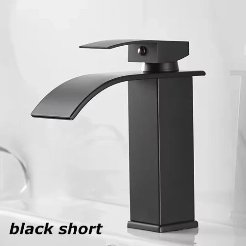 Waterfall Wash Basin Stainless Steel High And Low Faucet Black Hot And Cold Toilet Wash Basin Bathroom