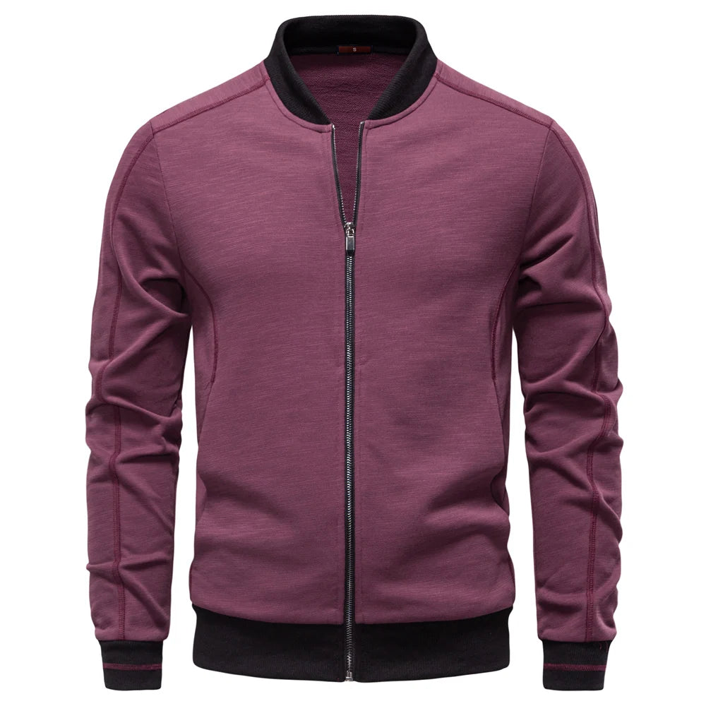 AIOPESON Baseball  Jacket Men Cotton Solid Color Thicken Warm Autumn Winter Casual Sportswear High Quality Zipper Jacket Male