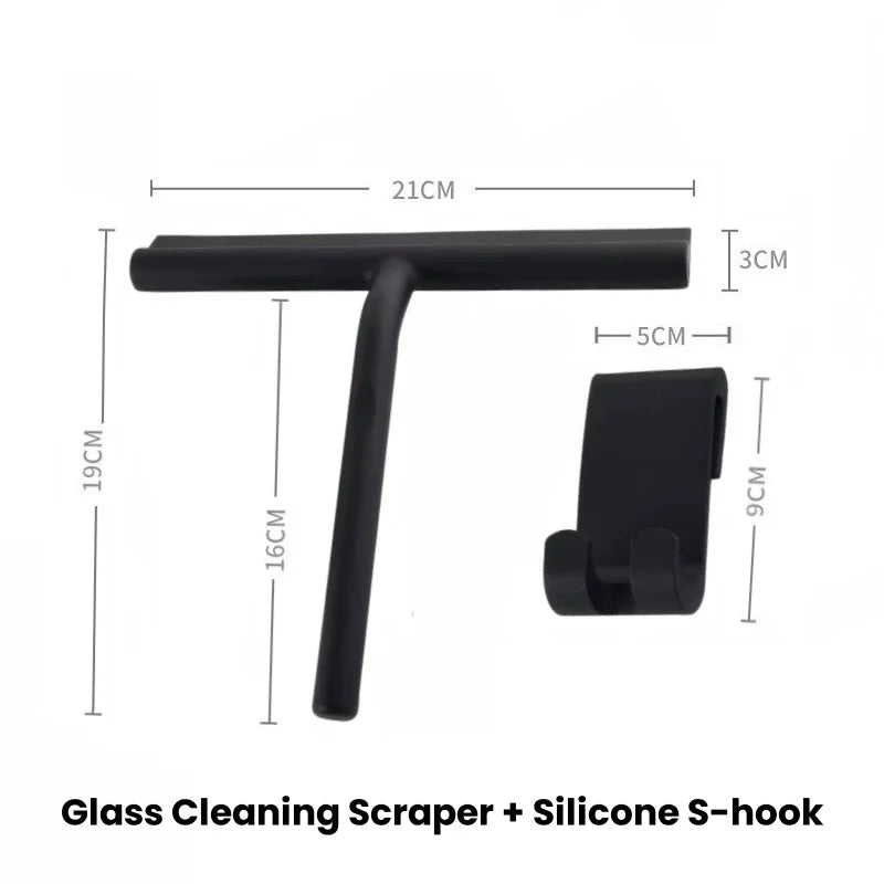 Matte Black Silicone Squeegee Streak Free Cleaning Shower Squeegee for Glass Bathroom Shower Doors Mirrors Tiles Car Windows