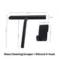 Matte Black Silicone Squeegee Streak Free Cleaning Shower Squeegee for Glass Bathroom Shower Doors Mirrors Tiles Car Windows