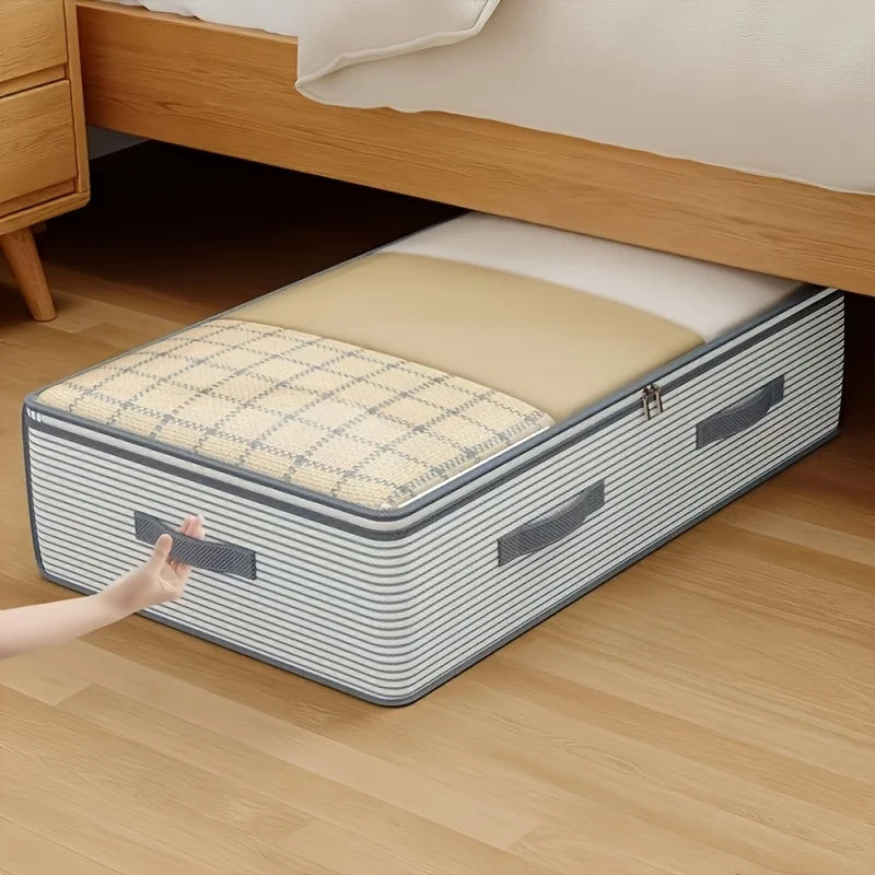 1 PCS Large Clothing Storage Bag with Flip Top Transparent Window Suitable for Clothes Bed Sheets Clothing in the Space Under