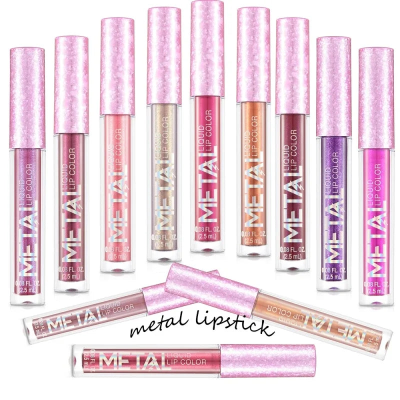 Matte Liquid Lipstick Waterproof Long Lasting 24 Hours Non-Stick Cup Shimmer Glitter Lip Gloss Women Lip Tint Makeup Cosmetics