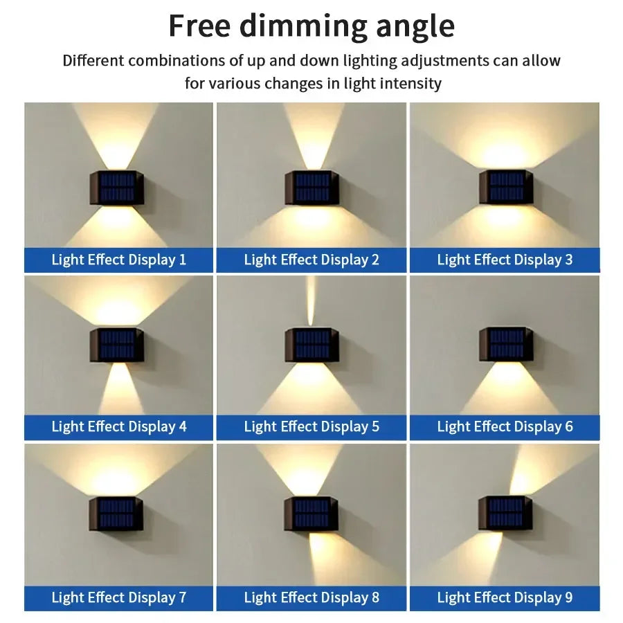 Outdoor Solar Fence Light LED Wall Lamp Waterproof Dusk to Dawn Deck Lights Outdoor Lighting For Garden Balcony Staircase Patio