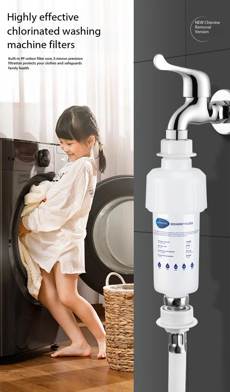 Household Water Purifier Pre Filter For Shower Washing Machine Toilet Explosion Proof Tap Water Chlorine Removal