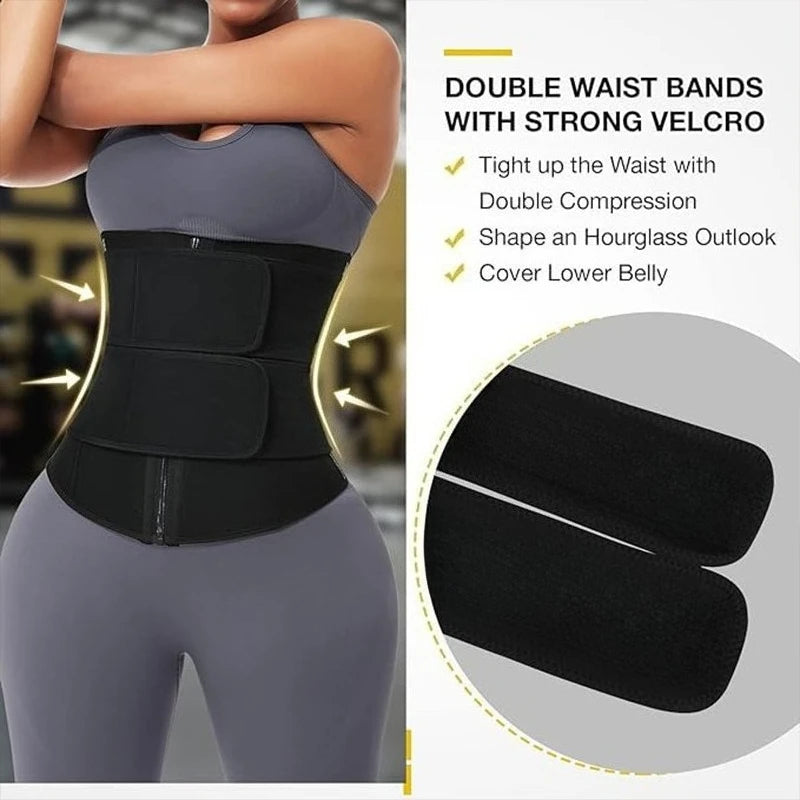 1pc Waist Trainer Slimming Body Shaper Fitness Belt Weight Loss Fat Burning Sport Girdle Sweat Trimmer Workout Shapewear
