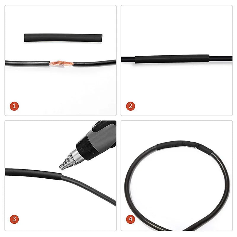 1/5/10/25M 2:1 Black 1 2 3 5 6 8 10mm Diameter Heat Shrink Heatshrink Tubing Tube Sleeving Wrap Wire Sell DIY Connector Repair
