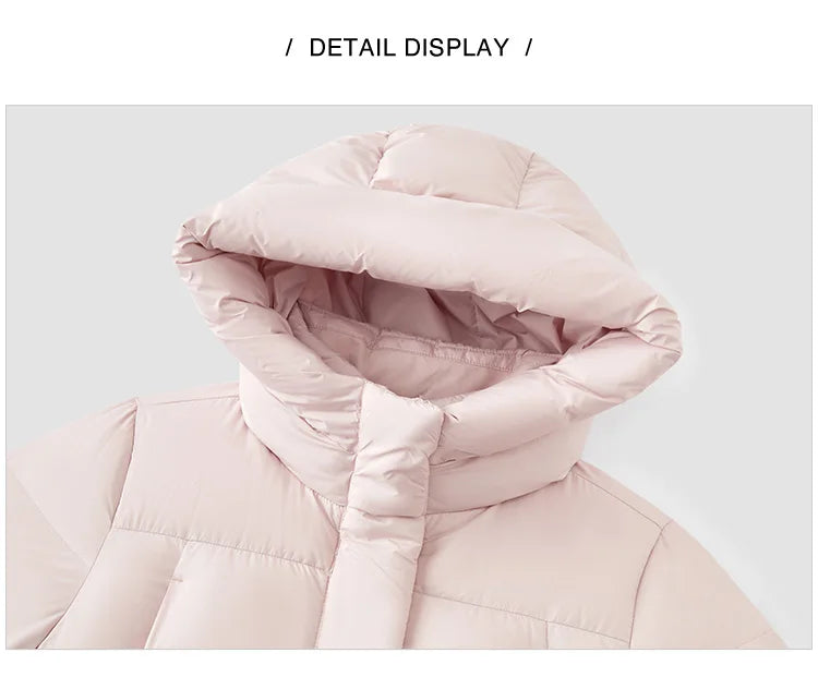 Semir Long Down Jacket Women Waterproof Hooded Coat 2025 Winter New Loose Girls' Jacket Multi-Color Thicken Windbrake Down Coat