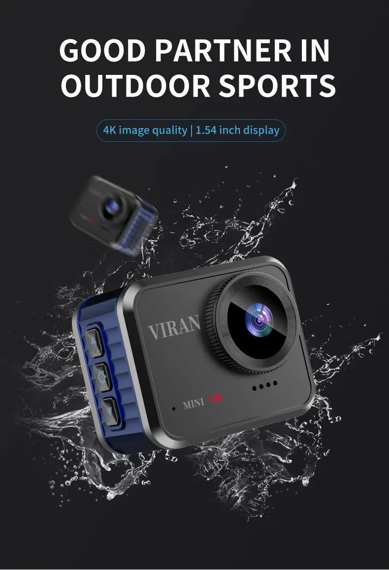4K 60FPS Ultar HD Mini Action Camera Wifi Remote Control Screen Waterproof DV Sport Camcorder Drive Recorder Wireless Webcam V8