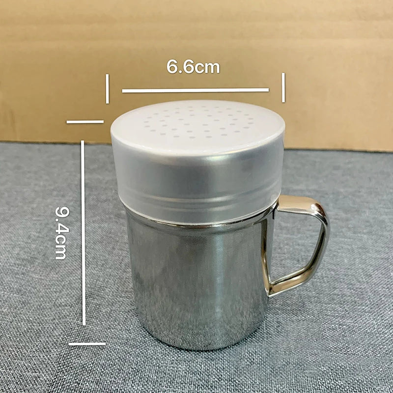 1Pcs Salt Sugar Bottle With Handle Multi-purpose Stainless Steel Kitchen Gadgets Spice Pepper Shaker Spice Jar Seasoning Can