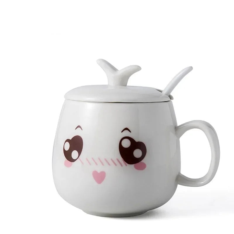 Modern simplicity Creative Ceramic Mugs Cute Cartoon Face Expression Water Container Lover Coffee Mugs Travel cute cup gift