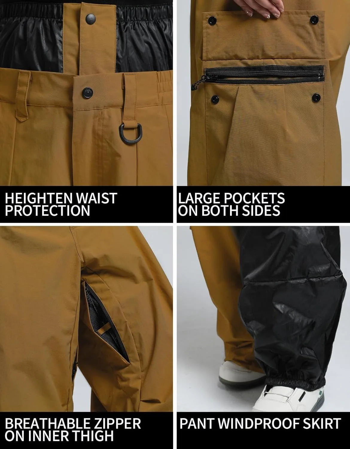 GSOU SNOW 2025 Loose Skiing Pants Snowboard Sport Trousers Outdoor Waterproof Windproof Ski Wear Winter Warm Female Ski Britches