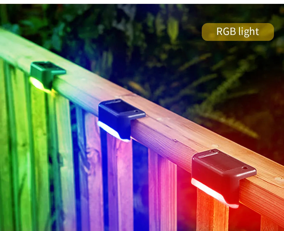 Solar Stairs Light Outdoor Waterproof Solar Powered Garden Lamps for Railing Deck Step Yard Patio Pathway Fence Light