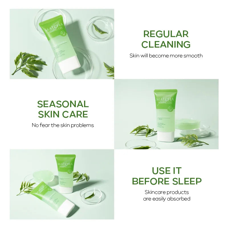 Matcha Peeling Gel Gentle Oil Control Body Face Scrub Cleansing Pores Treatment Acne Remove Blackhead Facial Exfoliation Gel