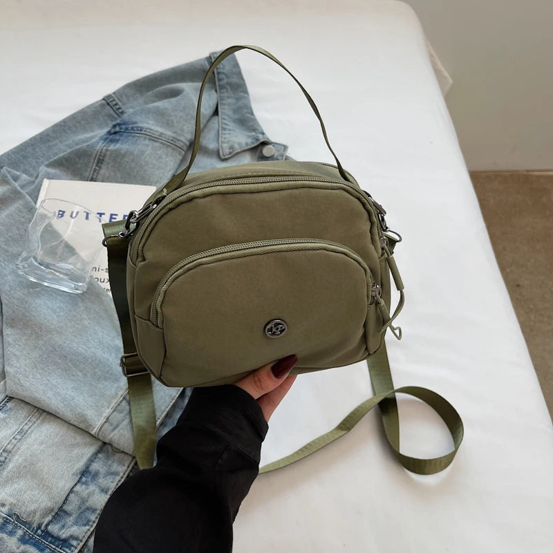 Women's Fashion Canvas Crossbody Bags Multi Pocket Small Shoulder Bag Casual Boho Handbag Lightweight Travel Purse for Daily Use