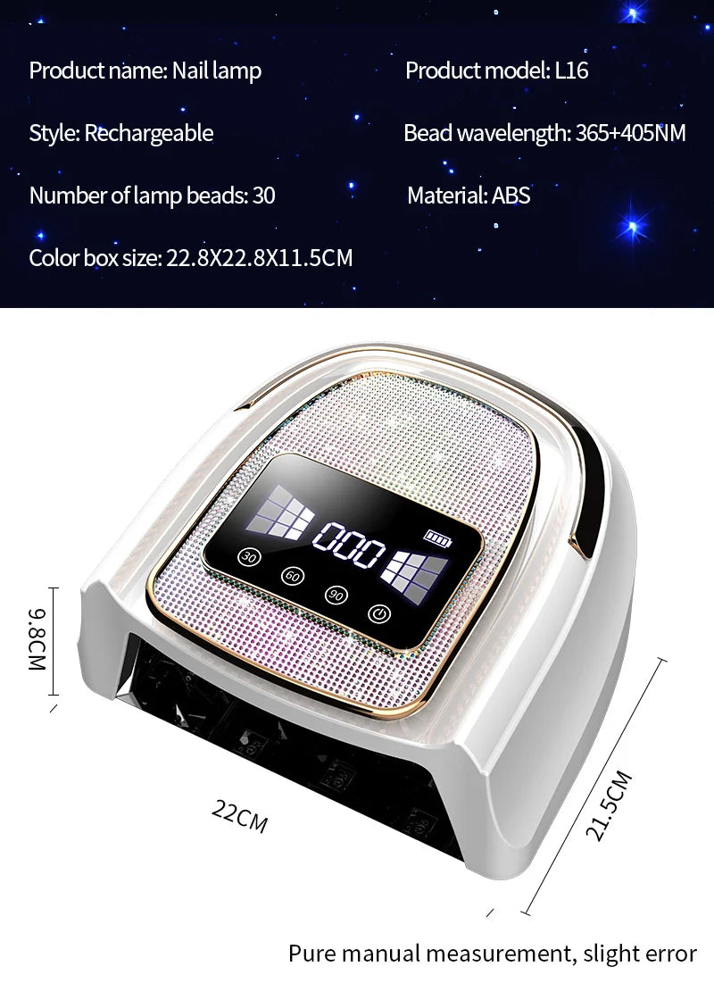 Cordless Rechargeable UV LED Nail Lamp Professional Gel Polish Curing Light Auto Sensor for Nail Art Manicure