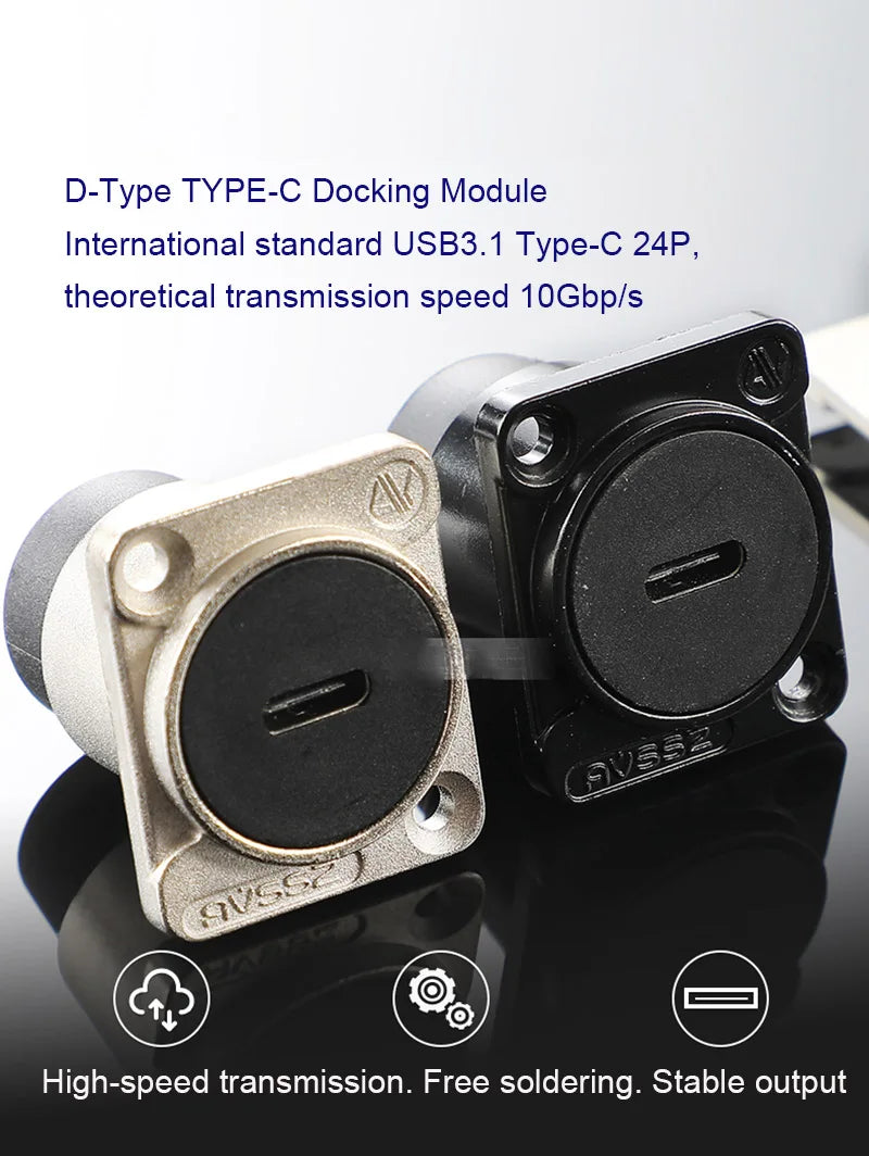 D-type Multifunctional Data Module 86 Panel audio video socket XLR VGA BNC RJ45 RJ11 Jack 3.5/6.35 RCA USB3.0 TypeC Connector